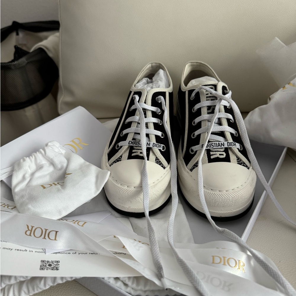 Authentic Dior Black and White Women's Sneakers - Picture 3 of 8
